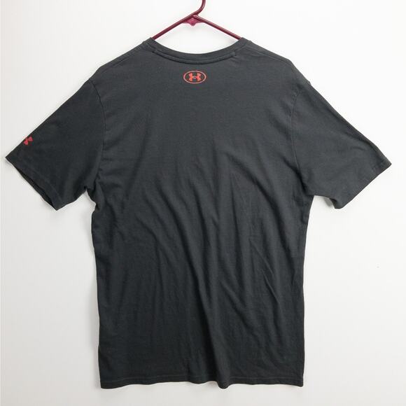 Under Armour Project Rock HeatGear Tee Men’s Large Loose Fit Gray Bull Logo Gym - Picture 9 of 11